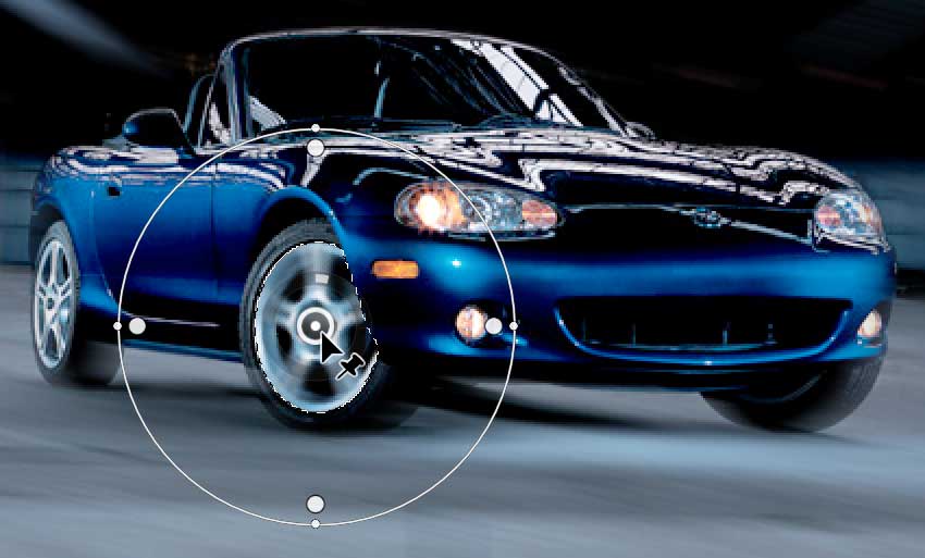 spin blur place center point