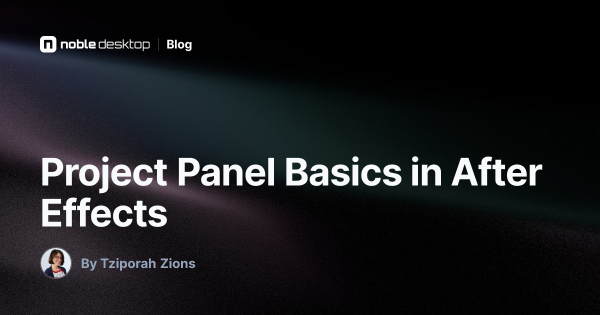 Project Panel Basics in After Effects | Noble Desktop