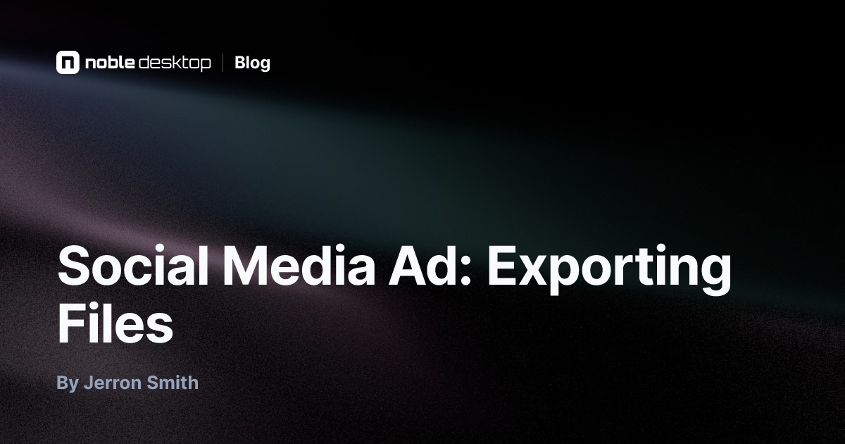 Social Media Ad: Exporting Files: After Effects Tutorial