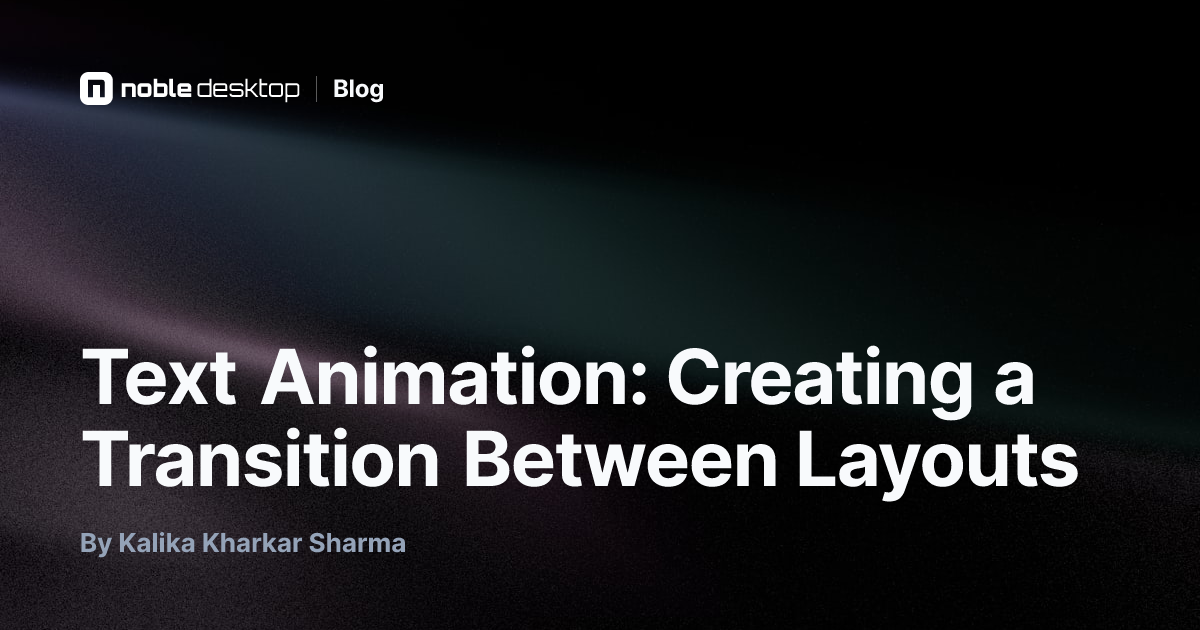 Text Animation: Creating a Transition Between Layouts — After Effects