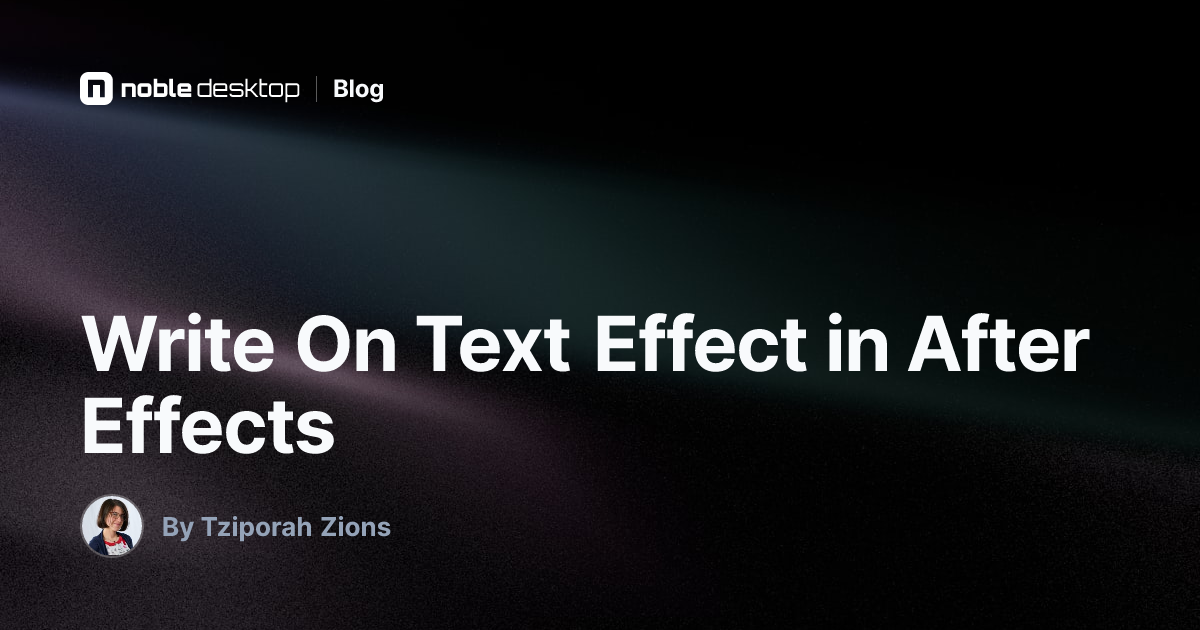 After Effects: Write On Text Effect Video Tutorial