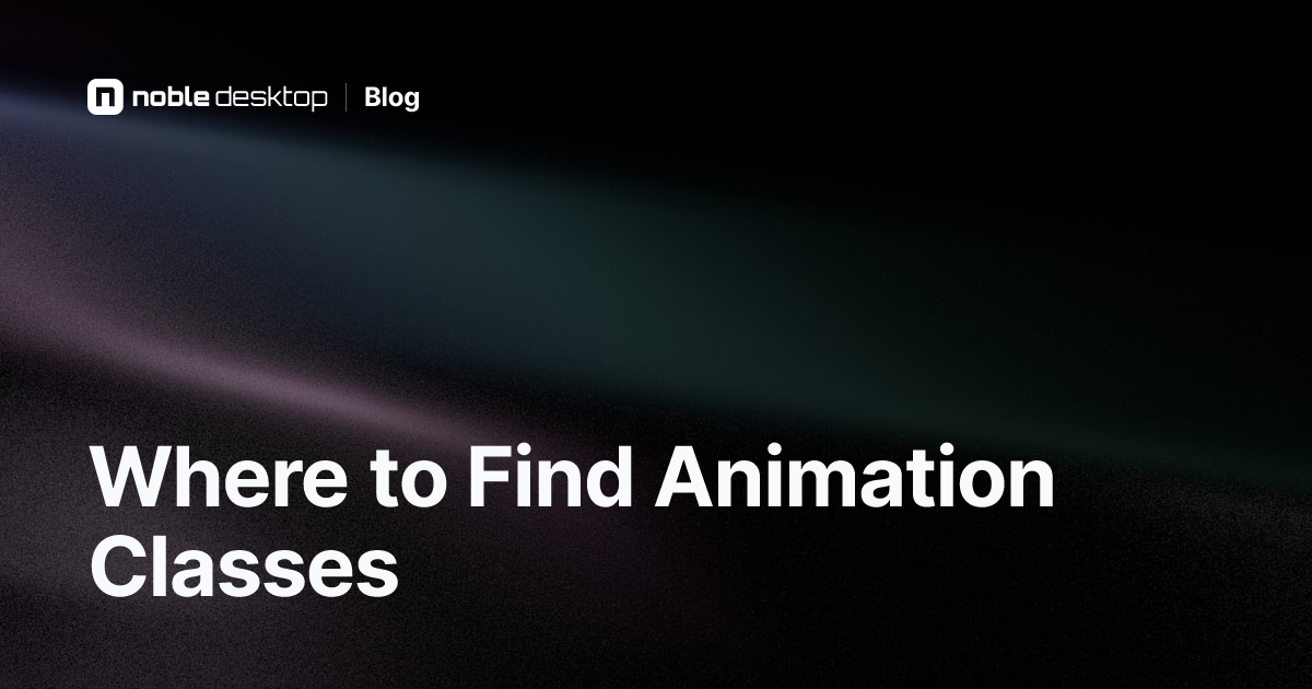 Where Can I Find Training in Animation