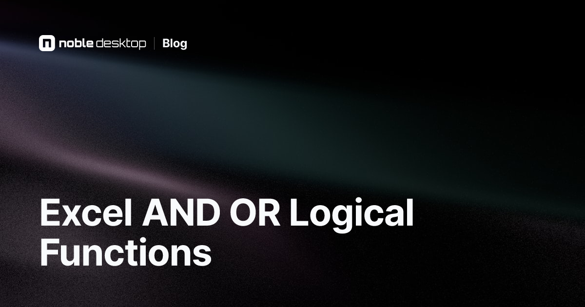 Excel AND OR Logical Functions: Video Tutorial