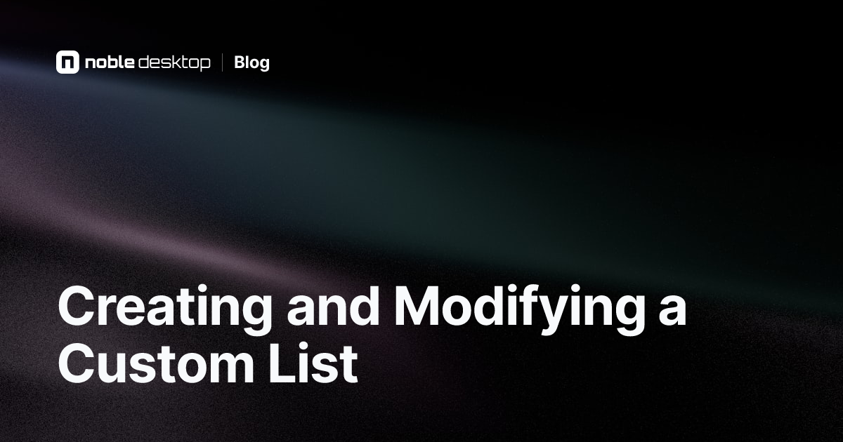 Creating and Modifying a Custom List in Excel