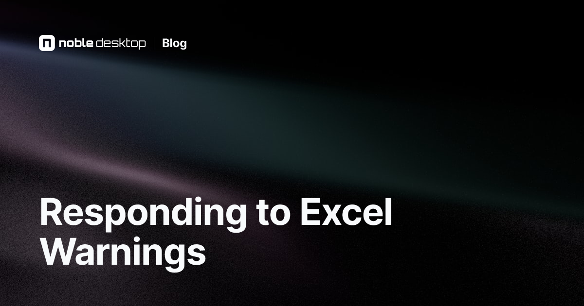 Responding to Excel Warnings: Video Tutorial