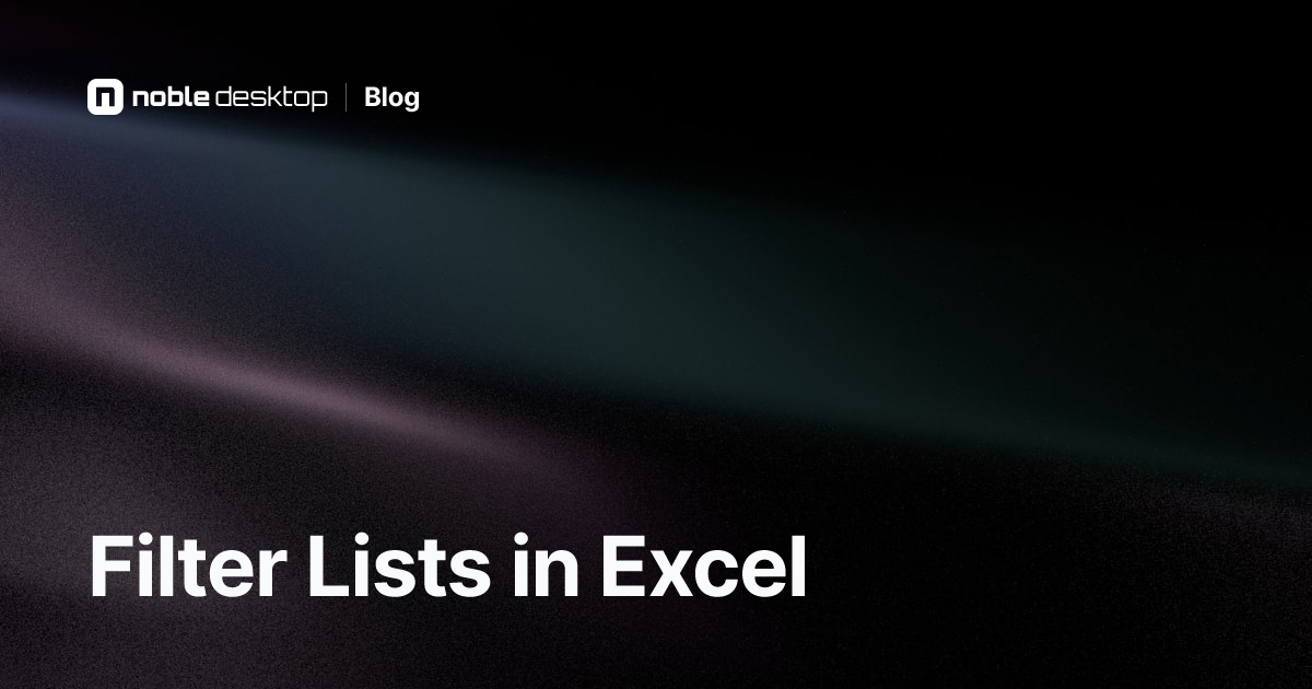 Filter Lists: Excel Video Tutorial