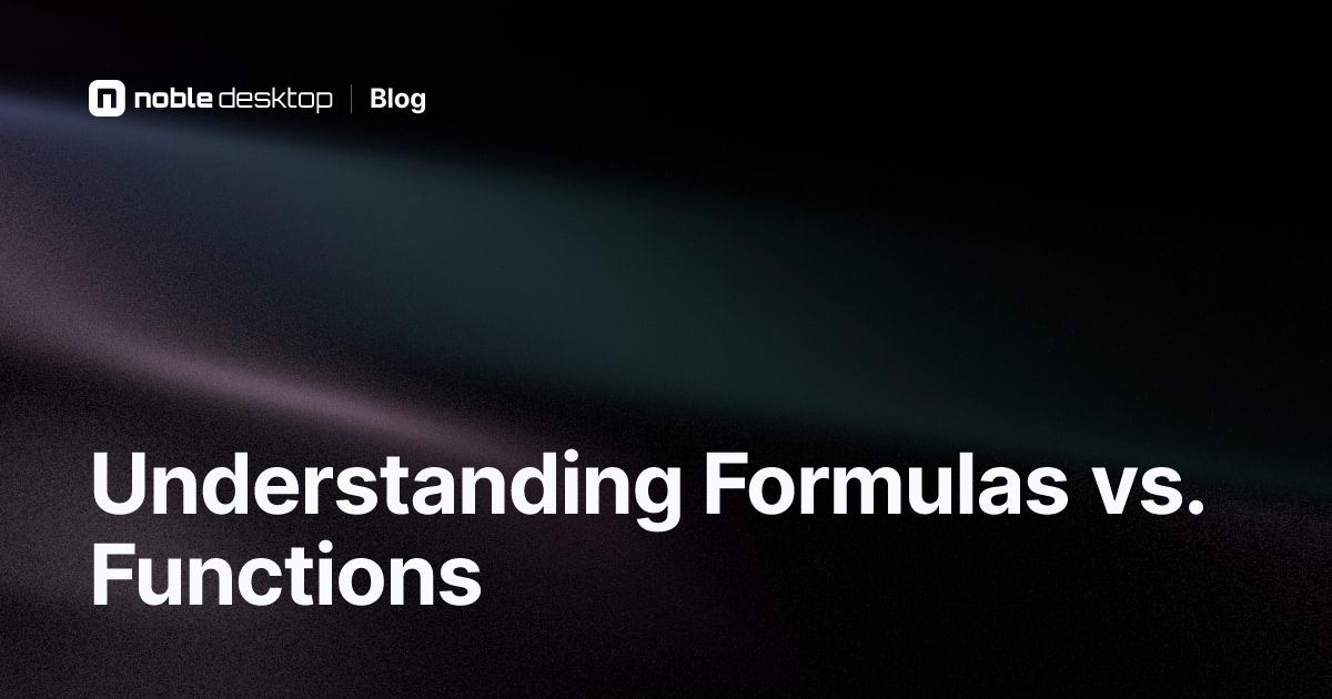 Formulas vs. Functions: Excel Video Tutorial