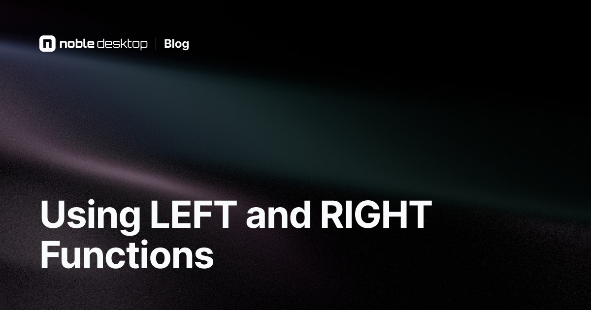 LEFT and RIGHT Functions: Excel Video Tutorial