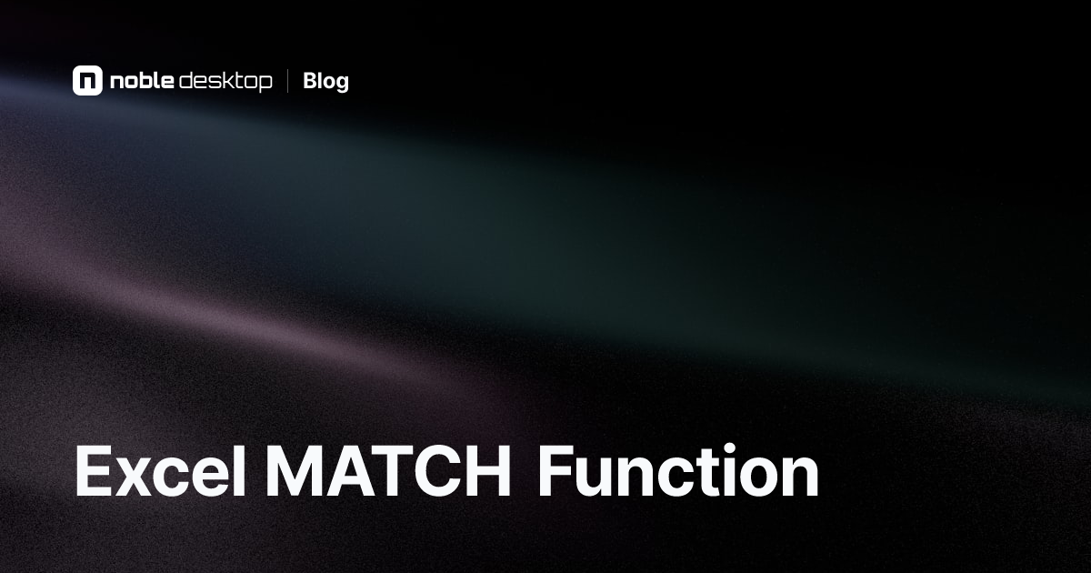 Excel MATCH Function Video Tutorial