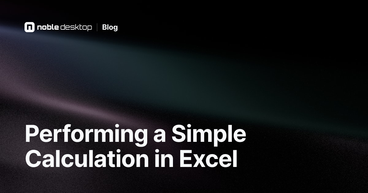 Perform Simple Calculation: Excel Video Tutorial