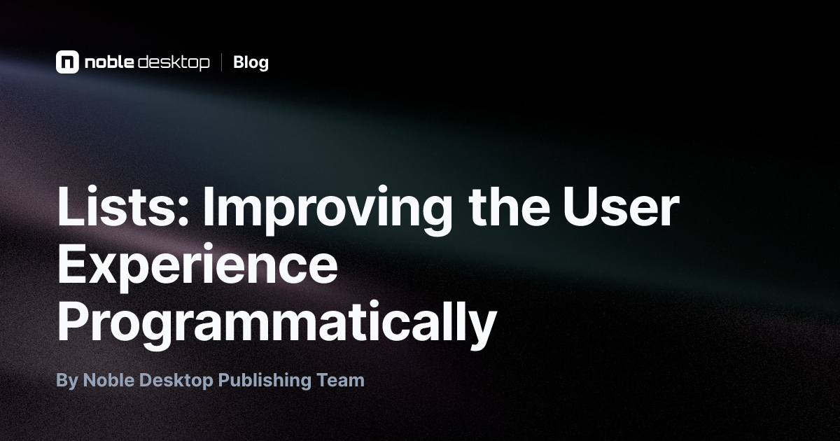 Lists: Improving the User Experience Programmatically — iOS Development