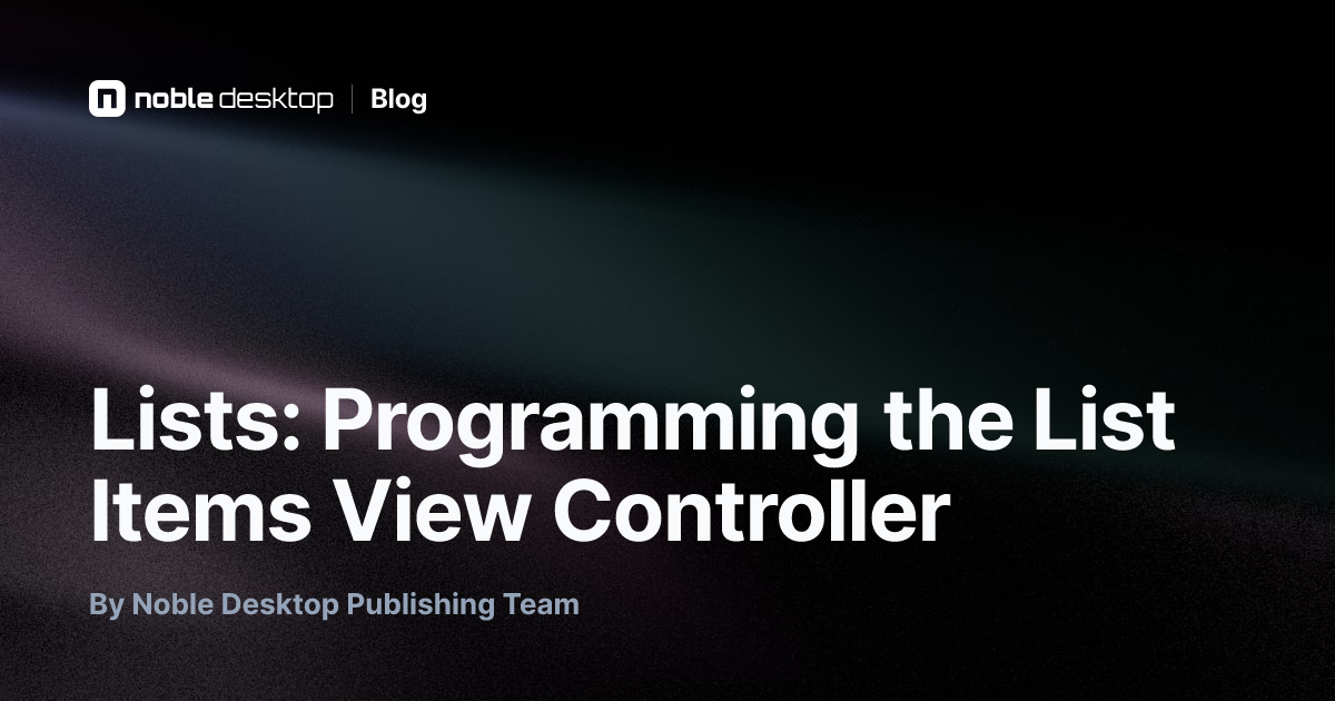 Lists: Programming the List Items View Controller — iOS Development