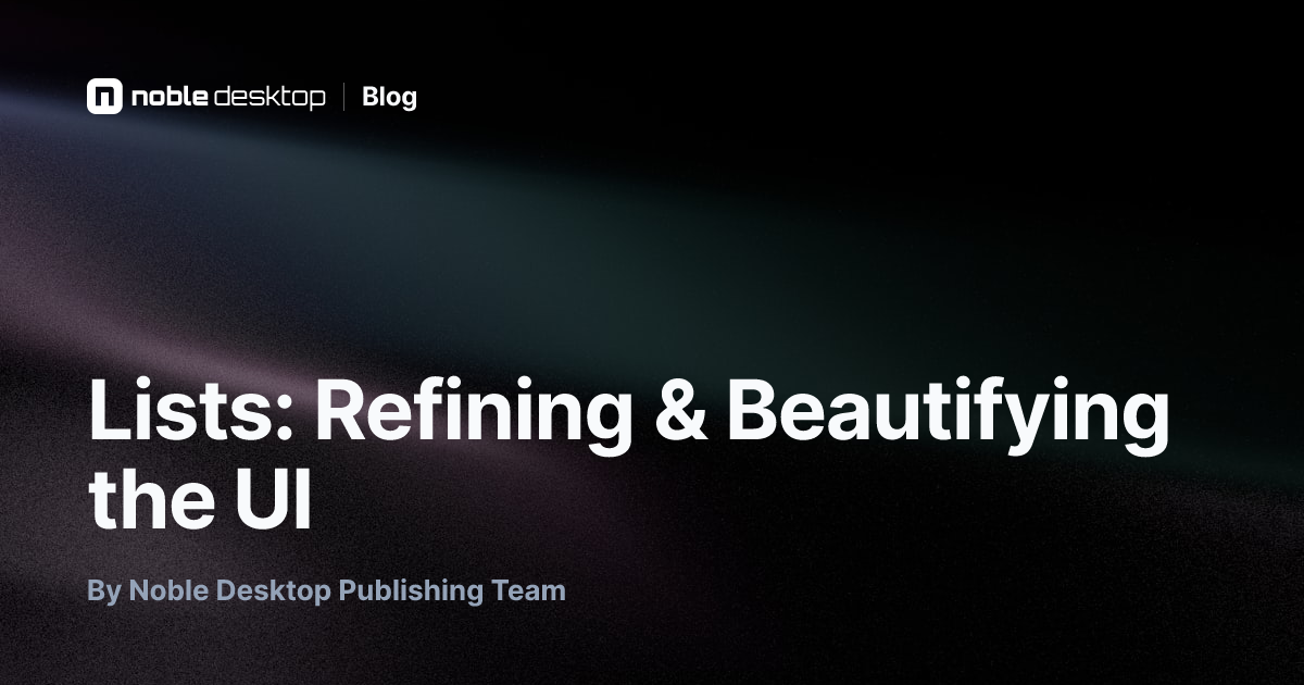 Lists: Refining & Beautifying the UI: iOS Development Tutorial