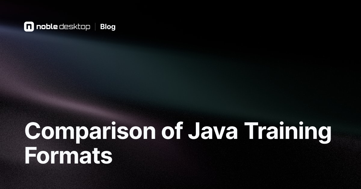 Compare Different Java Training Formats
