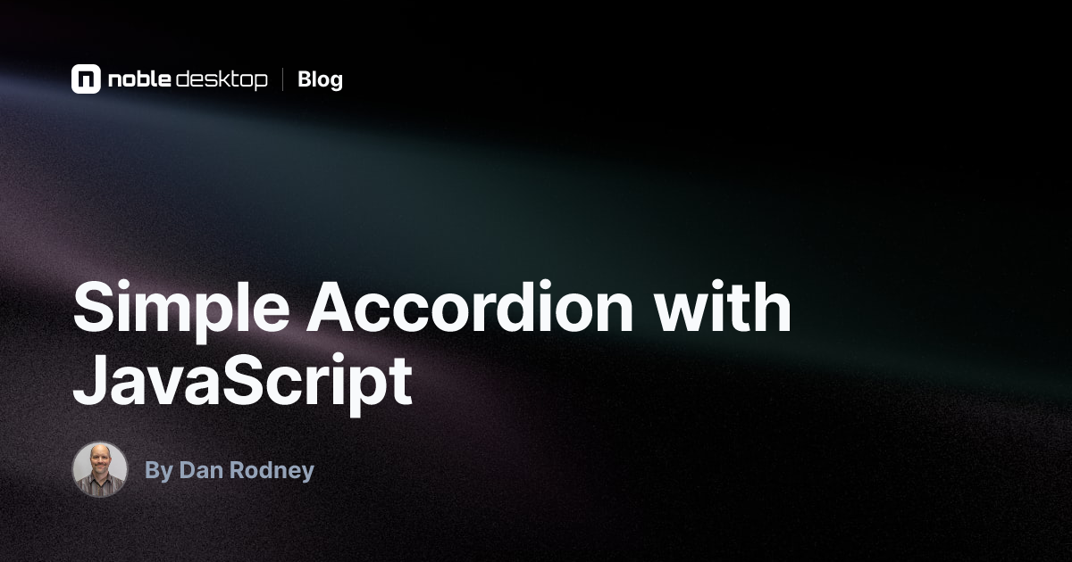 Simple Accordion with JavaScript: JavaScript & jQuery Tutorial