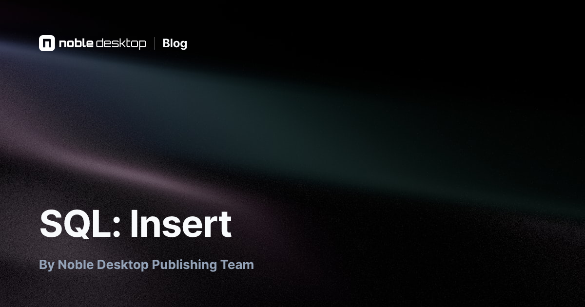 SQL: Insert — PHP & MySQL