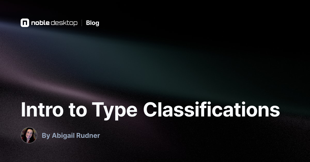 Intro to Type Classifications — Typography
