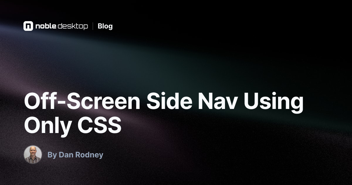 Off-Screen Side Nav Using Only CSS | Web Design Tutorial