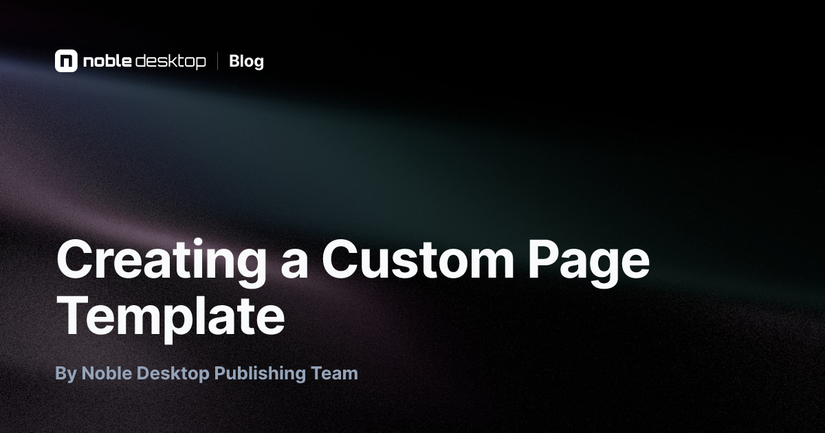 Creating a Custom Page Template: WordPress Tutorial