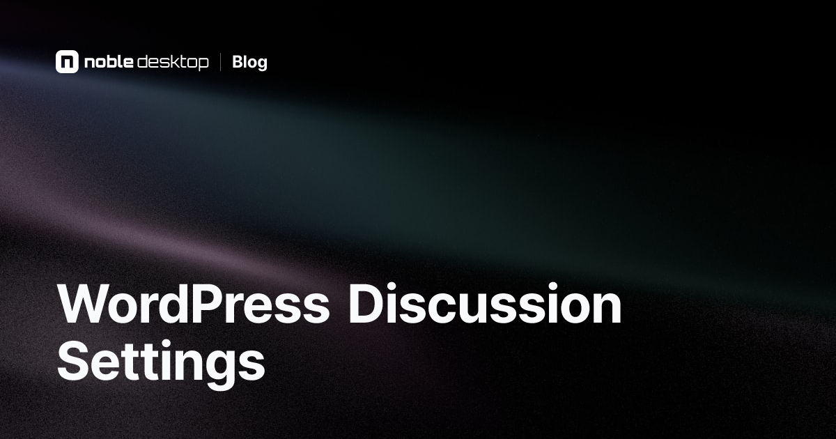 WordPress Discussion Settings Video Tutorial