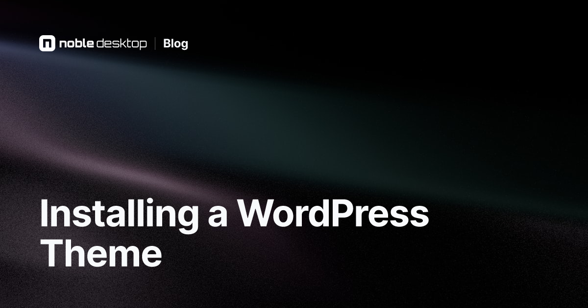 Installing a WordPress Theme Video Tutorial