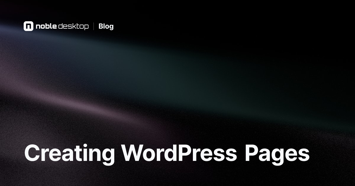 Creating WordPress Pages Video Tutorial