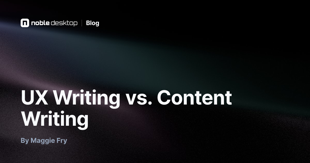 UX Writing vs. Content Writing — UX Design